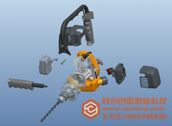 手持式電鉆結構設計圖紙-CREO3.0（帶模型樹版本）
